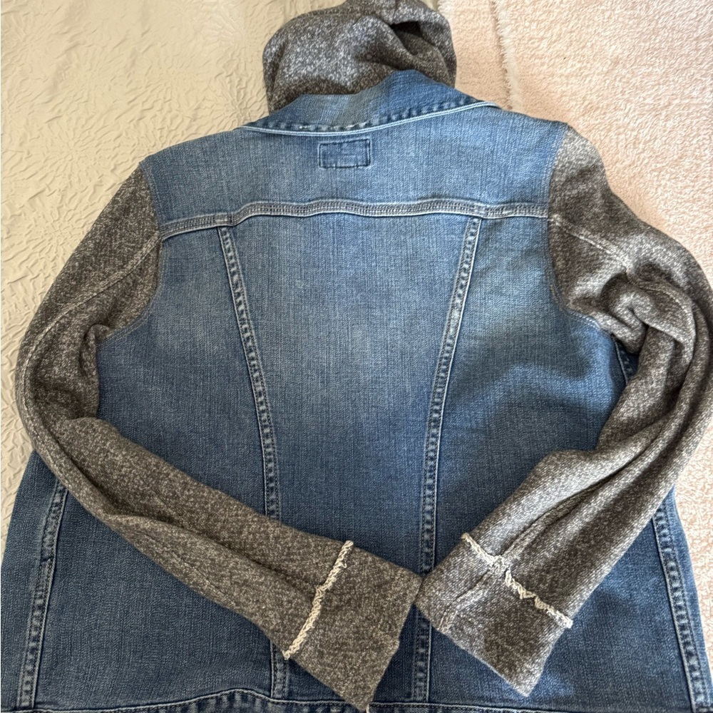 Lucky Brand Blue Jean Jacket Hoodie - Picture 4 of 5
